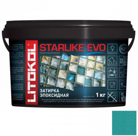 Litokol Starlike Evo Эпоксидная затирка 1-15 мм, 1 кг.