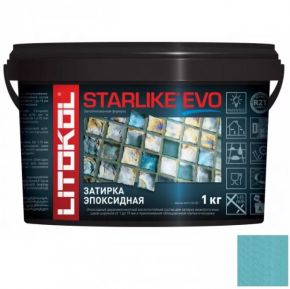 Litokol Starlike Evo Эпоксидная затирка 1-15 мм, 1 кг.