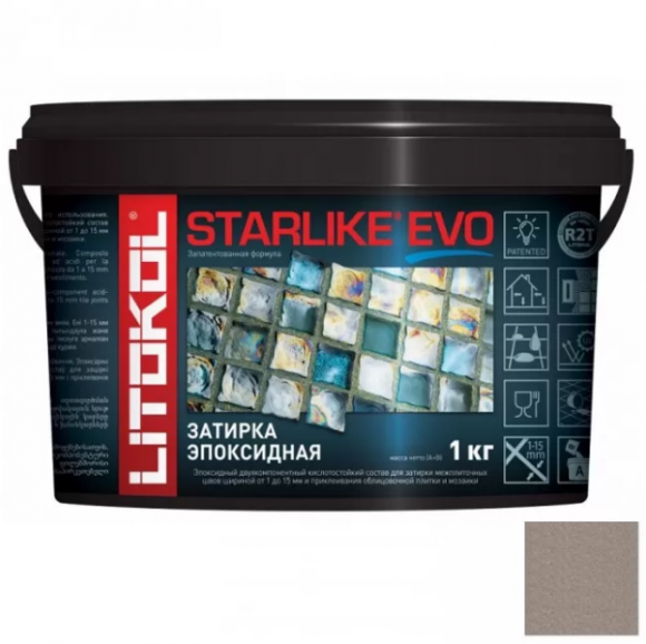 Litokol Starlike Evo Эпоксидная затирка 1-15 мм, 1 кг.