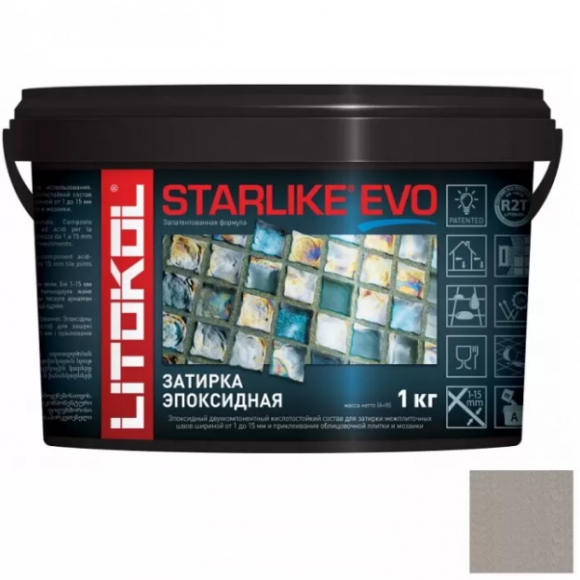 Litokol Starlike Evo Эпоксидная затирка 1-15 мм, 1 кг.