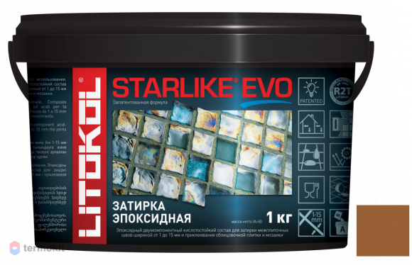 Litokol Starlike Evo Эпоксидная затирка 1-15 мм, 1 кг.