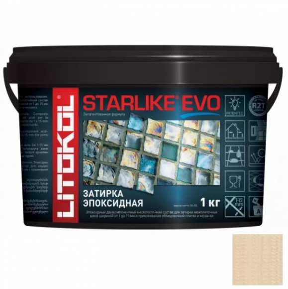 Litokol Starlike Evo Эпоксидная затирка 1-15 мм, 1 кг.