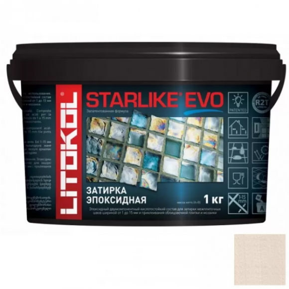 Litokol Starlike Evo Эпоксидная затирка 1-15 мм, 1 кг.
