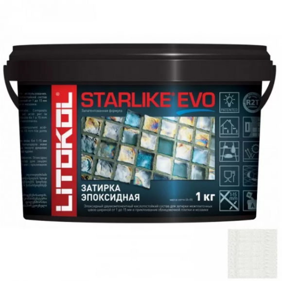 Litokol Starlike Evo Эпоксидная затирка 1-15 мм, 1 кг.