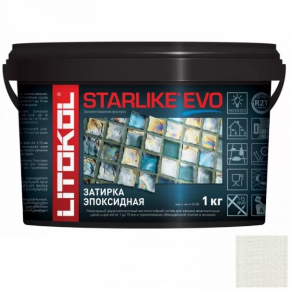 Litokol Starlike Evo Эпоксидная затирка 1-15 мм, 1 кг.