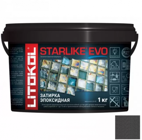 Litokol Starlike Evo Эпоксидная затирка 1-15 мм, 1 кг.