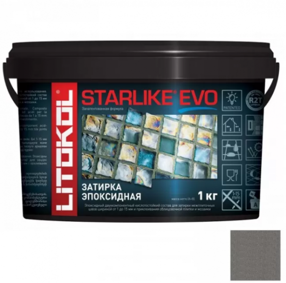 Litokol Starlike Evo Эпоксидная затирка 1-15 мм, 1 кг.
