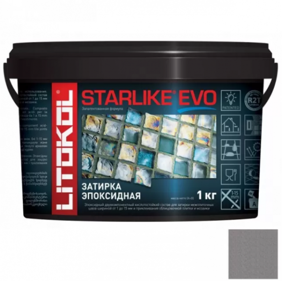 Litokol Starlike Evo Эпоксидная затирка 1-15 мм, 1 кг.