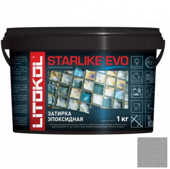 Litokol Starlike Evo Эпоксидная затирка 1-15 мм, 1 кг.