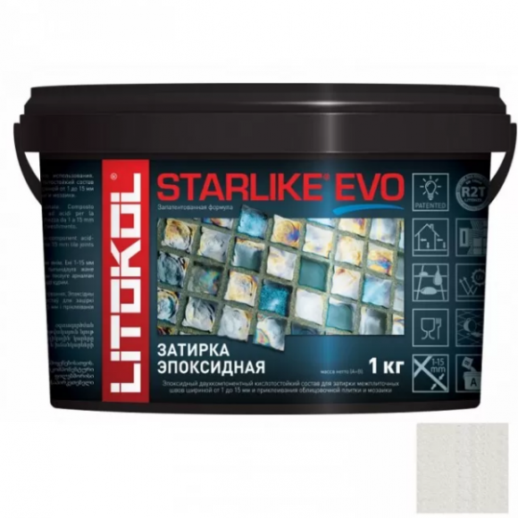 Litokol Starlike Evo Эпоксидная затирка 1-15 мм, 1 кг.