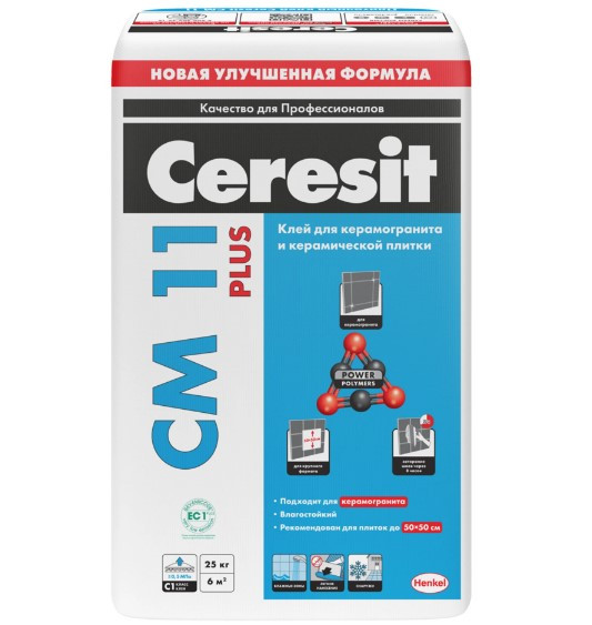 Ceresit CM 11 Клей для плитки и керамогранита Серый 25 кг.