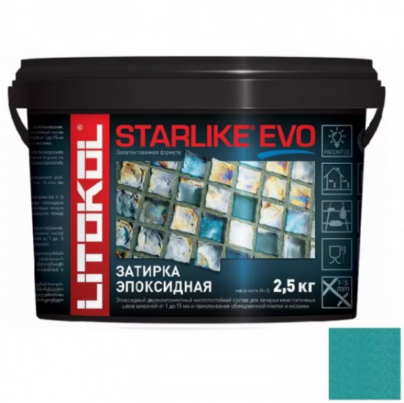 Litokol Starlike Evo Эпоксидная затирка 1-15 мм, 5 кг.