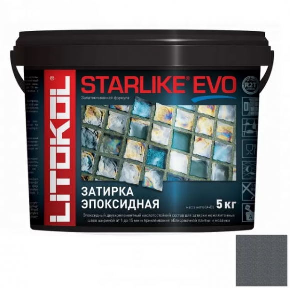Litokol Starlike Evo Эпоксидная затирка 1-15 мм, 5 кг.