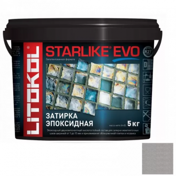 Litokol Starlike Evo Эпоксидная затирка 1-15 мм, 5 кг.
