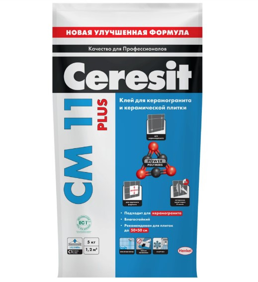 Ceresit CM 11 Клей для плитки и керамогранита Серый 5 кг.