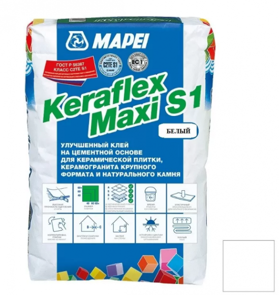 Mapei Keraflex Maxi S1 Клей цементный для плитки и камня, 25 кг.