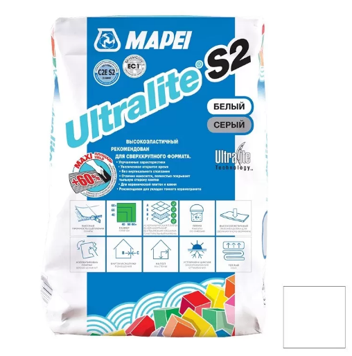 Mapei Ultralite S2 Клей цементный для плитки, 15 кг.
