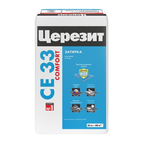 Ceresit CE 33 Цементная затирка для плитки 25 кг.