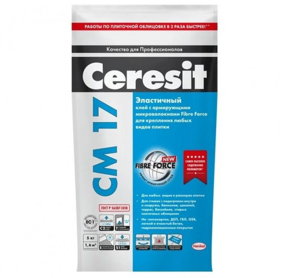 Ceresit CM 17 Клей для плитки Серый 5 кг.