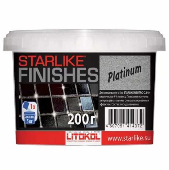 Litokol Starlike Finishes Platinum Добавка к эпоксидной затирке, 200 г.