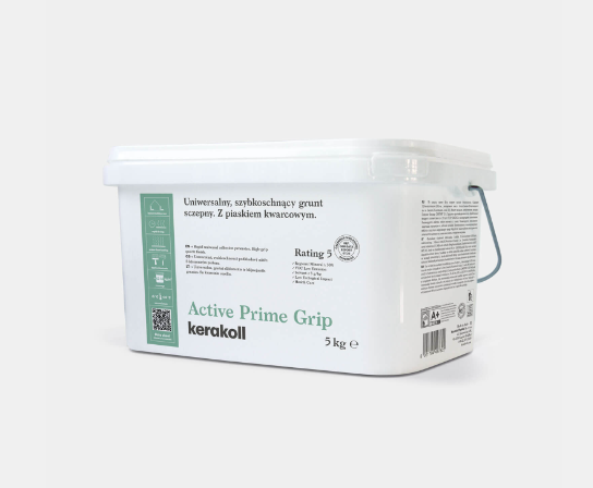 Kerakoll Active Prime Grip Грунтовка быстросохнущая с кварцевым песком, 5 кг.