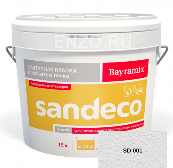 Bayramix Sandeco Краска фактурная с эффектом песка, 15 кг.