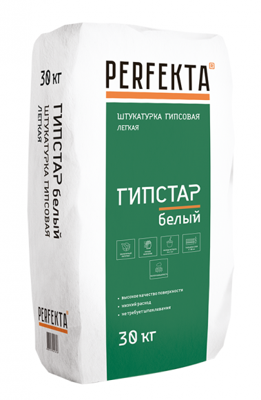 Perfekta Гипстар Штукатурка гипсовая легкая, 30 кг. Perfekta Гипстар Штукатурка гипсовая легкая, 30 кг.