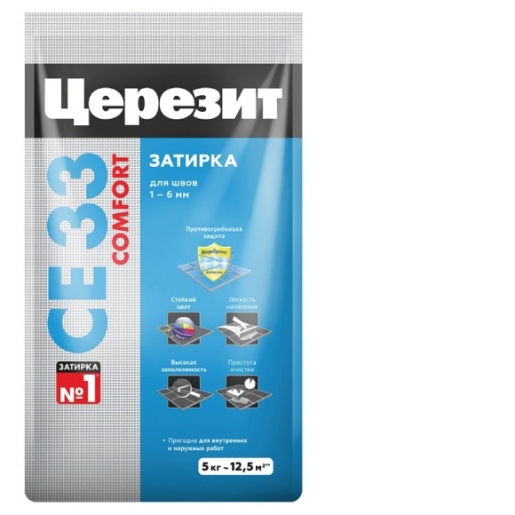 Ceresit CE 33 Цементная затирка для плитки 5 кг.
