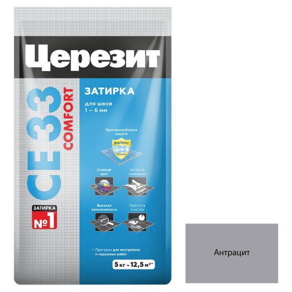 Ceresit CE 33 Цементная затирка для плитки 5 кг.