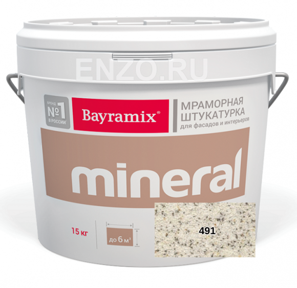 Bayramix Mineral Штукатурка декоративная Мозаичная, зерно 0,7-1,2 мм, 15 кг.