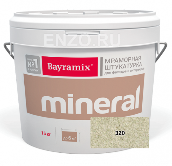 Bayramix Mineral Штукатурка декоративная Мозаичная, зерно 0,7-1,2 мм, 15 кг.