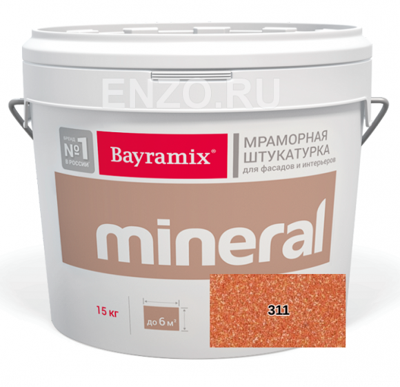Bayramix Mineral Штукатурка декоративная Мозаичная, зерно 0,7-1,2 мм, 15 кг.