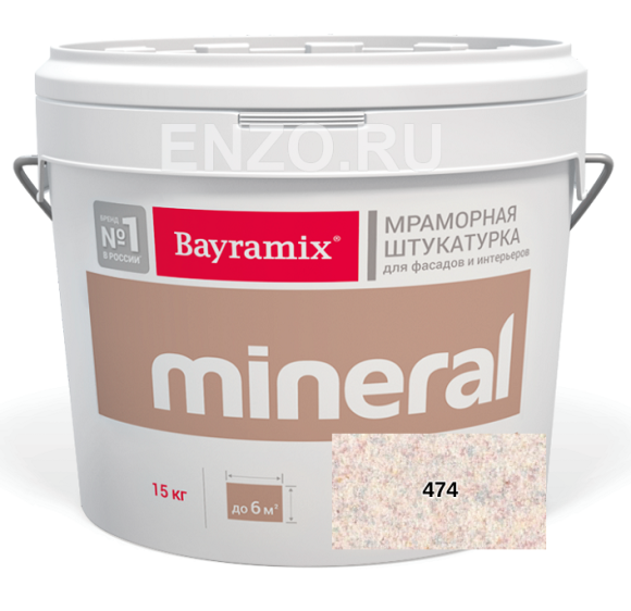 Bayramix Mineral Штукатурка декоративная Мозаичная, зерно 0,7-1,2 мм, 15 кг.