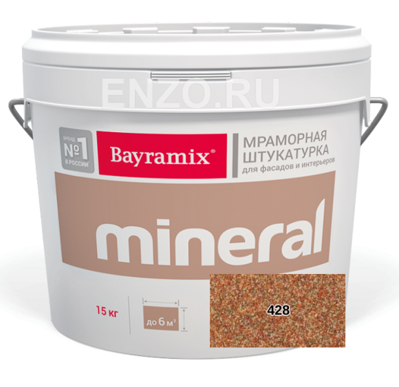 Bayramix Mineral Штукатурка декоративная Мозаичная, зерно 0,7-1,2 мм, 15 кг.