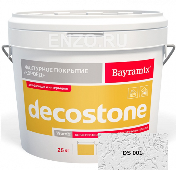 Bayramix Decostone Штукатурка декоративная Короед, зерно 2,5-3 мм 25 кг.