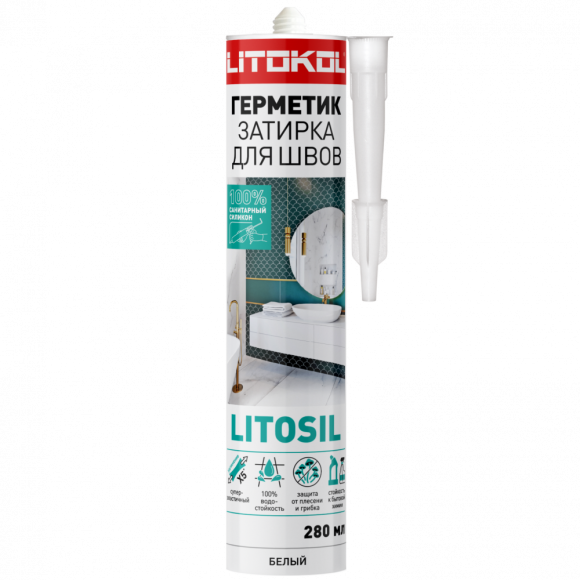 Litokol LITOSIL Герметик санитарный силиконовый, 0,28 л.
