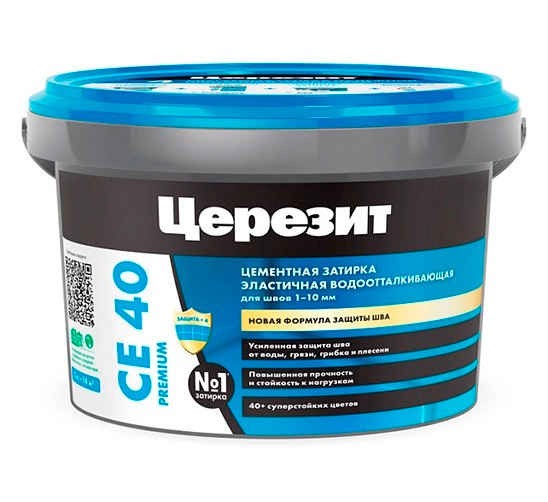 Ceresit CE 40 aquastatic Цементная затирка для плитки 1 кг.