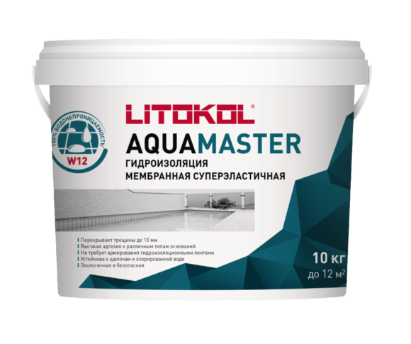 Litokol Aquamaster Гидроизоляция готовая, Серый 10 кг.