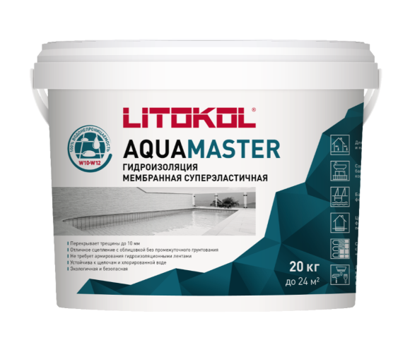 Litokol Aquamaster Гидроизоляция готовая, Серый 20 кг.