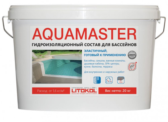Litokol Aquamaster Гидроизоляция готовая, Серый 20 кг.