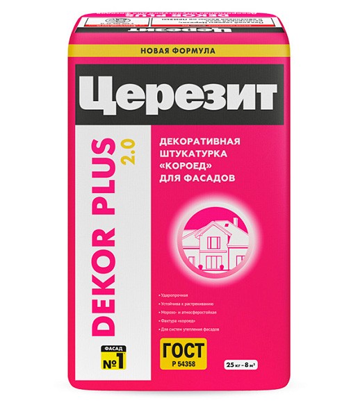 Ceresit Dekor Plus Штукатурка декоративная для фасадов, 25 кг. Ceresit Dekor Plus Штукатурка декоративная для фасадов, 25 кг.
