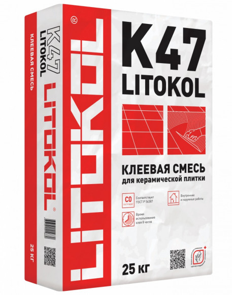Litokol K47 Клей для керамической плитки, 25 кг.