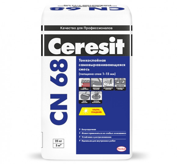 Ceresit CN 68 Смесь для выравнивания пола 1-15 мм, 25 кг.