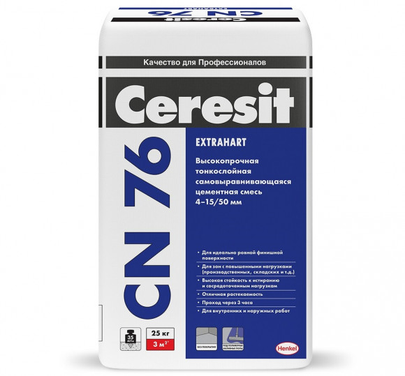 Ceresit CN 76 Смесь для выравнивания пола 4-15 мм, 25 кг.