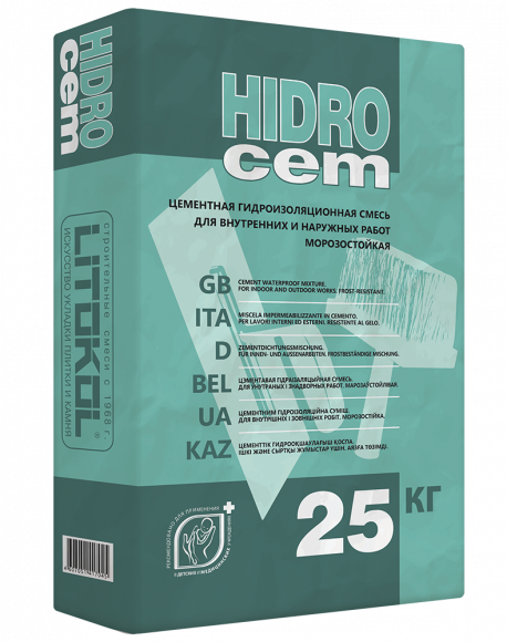 Litokol Hidrocem Гидроизоляция цементная, Серый 25 кг