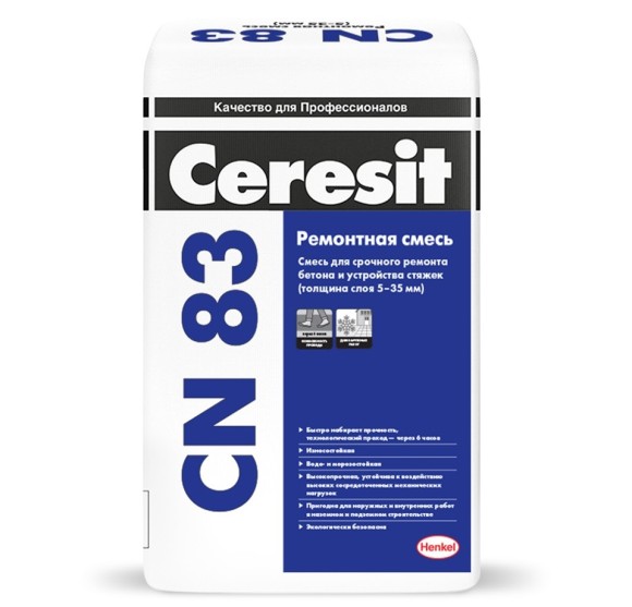 Ceresit CN 83 Ремонтная смесь для бетона 5-35 мм, 25 кг.