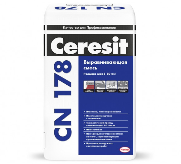 Ceresit CN 178 Смесь для выравнивания пола 5-80 мм, 25 кг.