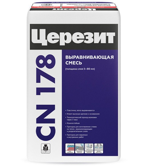 Ceresit CN 178 Смесь для выравнивания пола 5-80 мм, 25 кг.
