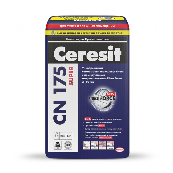 Ceresit CN 175 Смесь для выравнивания пола 3-60 мм, 25 кг.