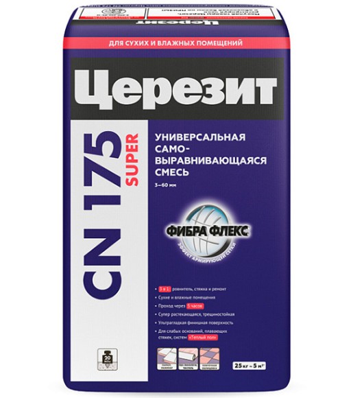 Ceresit CN 175 Смесь для выравнивания пола 3-60 мм, 25 кг.